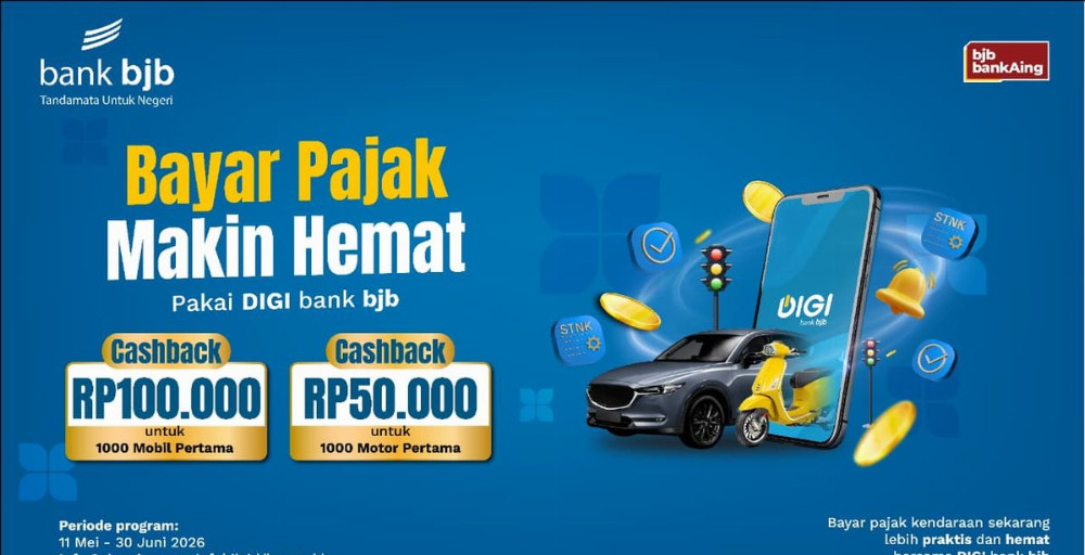 Bank bjb Tawarkan Cashback Bayar Pajak Kendaraan