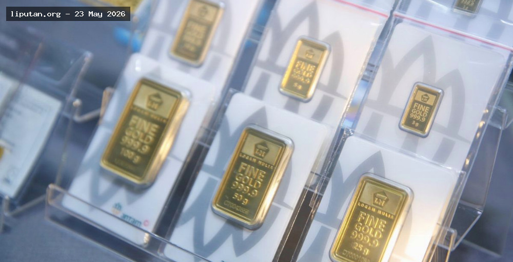 Harga Emas Antam Turun Rp15.000 per Gram Hari Ini