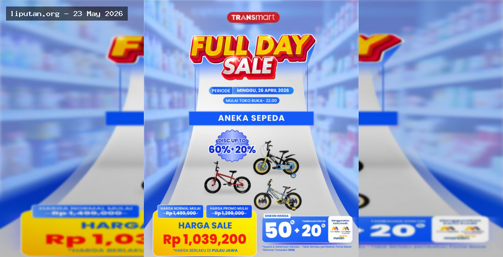Transmart Full Day Sale Tawarkan Diskon Sepeda hingga 60+20%